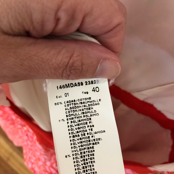 MSGM GORGEOUS backless pink lace dress/red trim - Picture 6 of 7